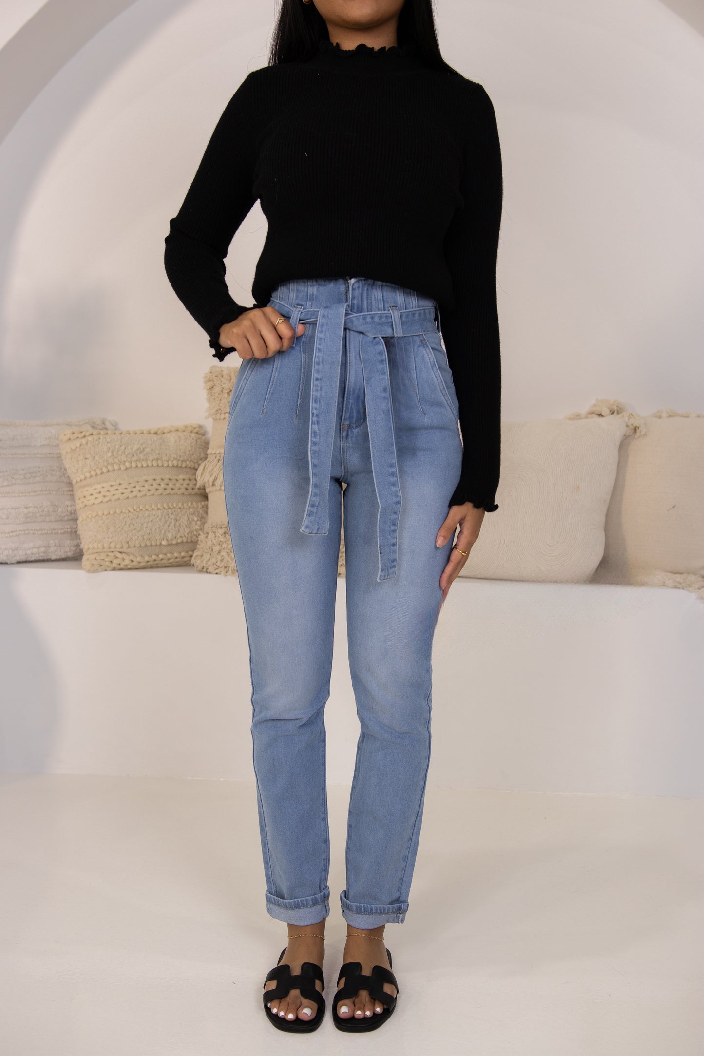 High waisted jeans