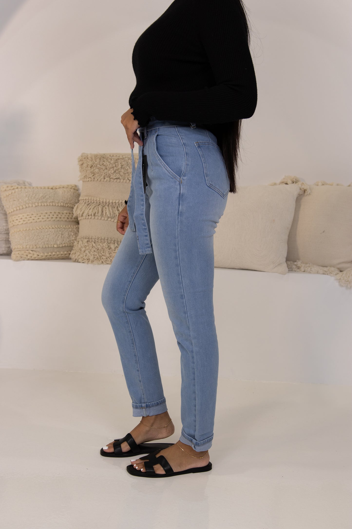 High waisted jeans